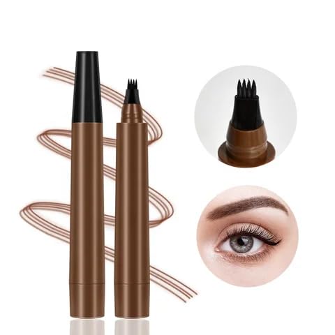 4 Tip Eyebrow Tattoo Pen (Brown), Waterproof