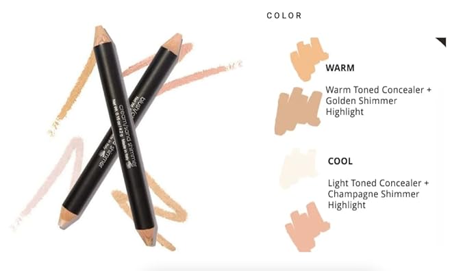 elke DUO BROW HIGHLIGHTER PENCIL (Warm | Cream - Soft Sand) soft shimmer sheen highlighter, concealer corrector.