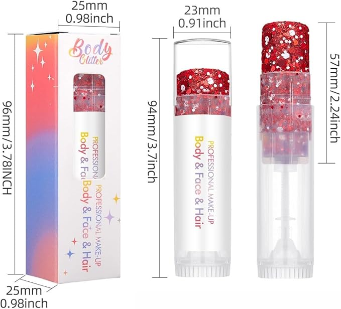 Rainbow Body Glitter Stick, Sparkling Neon Outfit Holographic Sequins Glitters for Eye Lip Hair Nails, Festival Rave Accessories Face and Body Glitter Gel Makeup