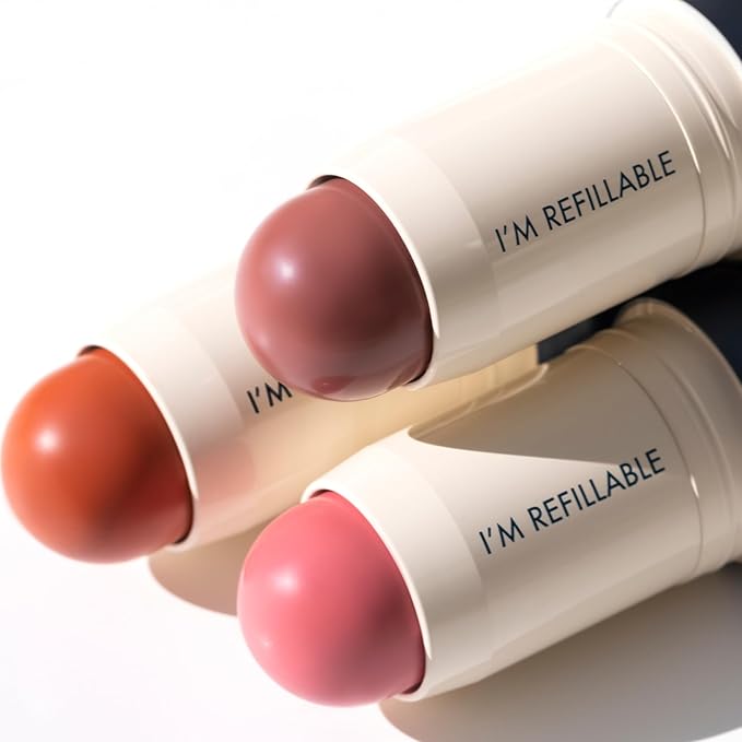 trestique Blush Stick, Vegan Blush Stick With Built-In Brush, Pink Blush Makeup For Women, Rose Makeup, 2-In-1 Creamy