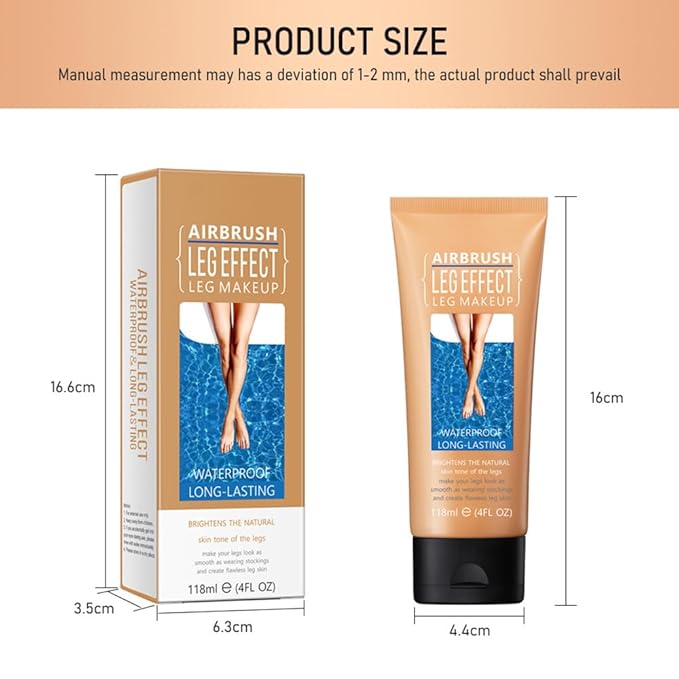 Waterproof Leg & Body Makeup - No Transfer, Covers Varicose Veins, Scars, and Tattoos for All Skin Tones, 4 fl oz (01#Fairest, 1 Piece)