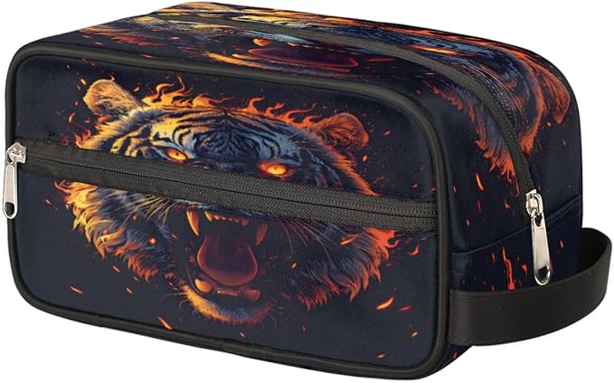 3D Tiger Hanging Toiletry Bag for Boy Men,Travel Cosmetic Bag,Waterproof Makeup Bag,Approved Hygiene Bag Shave Dopp Kit Organizer for Toiletries Shower Bathroom Carry-on Accessories Gifts
