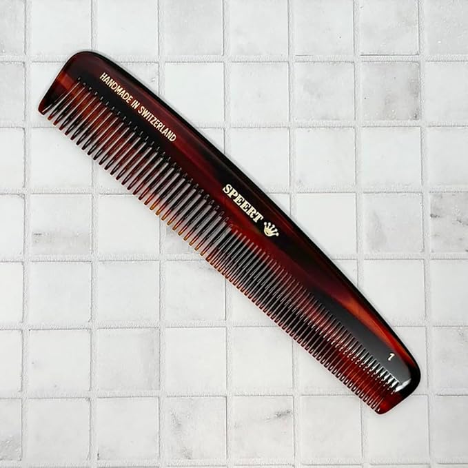 #1 Handmade Wide Narrow Tooth Comb Tortoise Havana Acetate Thick Coarse Curly Thin Fine Straight Hair Detangling Parting Grooming Teasing Styling Hairdresser Barber Hairdressing Wet Dry Pocket