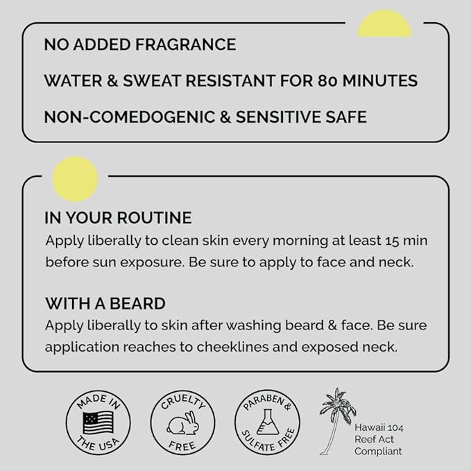 ZEUS Men's Daily Defense SPF50 Face Moisturizer for Men, Natural & Organic, Zinc Oxide Face Moisturizing Mineral Sunscreen, Hydrates & Protects Skin Against Harmful UV Rays (Made in USA)
