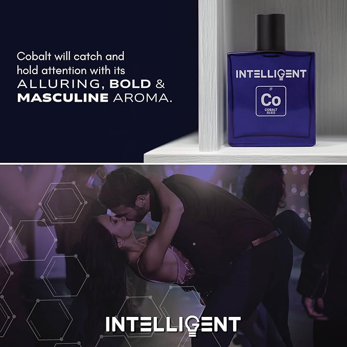 Intelligent Cobalt Eau de Parfum | Cologne for Men | Enticing, Intoxicating, Fierce | 3.4 Fl Oz (100 mL)