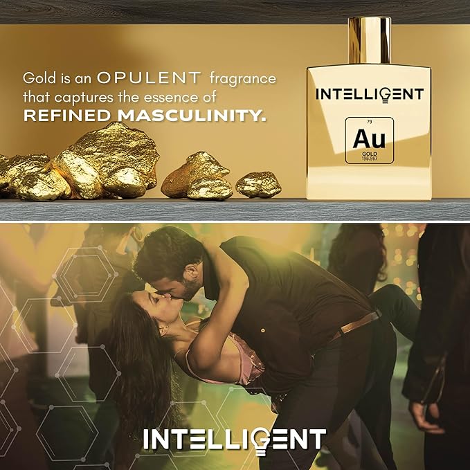 Intelligent Gold Eau de Parfum | Cologne for Men | Rich, Charismatic, Perfection | 3.4 Fl Oz (100 mL)
