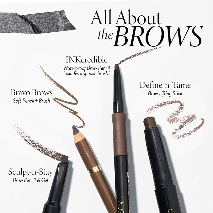 LAURA GELLER NEW YORK INKcredible Waterproof Brow Pencil- Blending Spoolie Brush - Long Lasting Eyebrow Filler (01 Blonde)