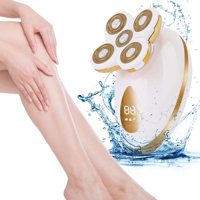 Electric Razors for Women, 5 in 1 Painless Rechargeable Dusk Shaver Womens, Women's Shavers Everything, Lady Leg/Bikini/Face Hair Removal Products, Female Wet Dry Shaving Machine
