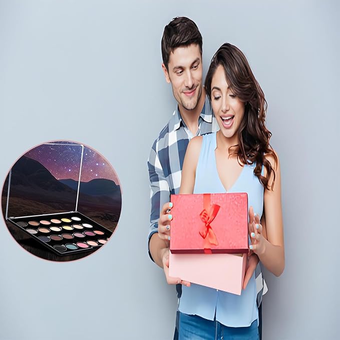 XL large Magnetic Makeup Palette with Clear Top, 2 Pcs Magnetic Makeup Palette,Empty Eyeshadow Pan Dispensing Storage Box for DIY Eyeshadow Lipstick Blush Powder - 9.25'' x 6.57''inch