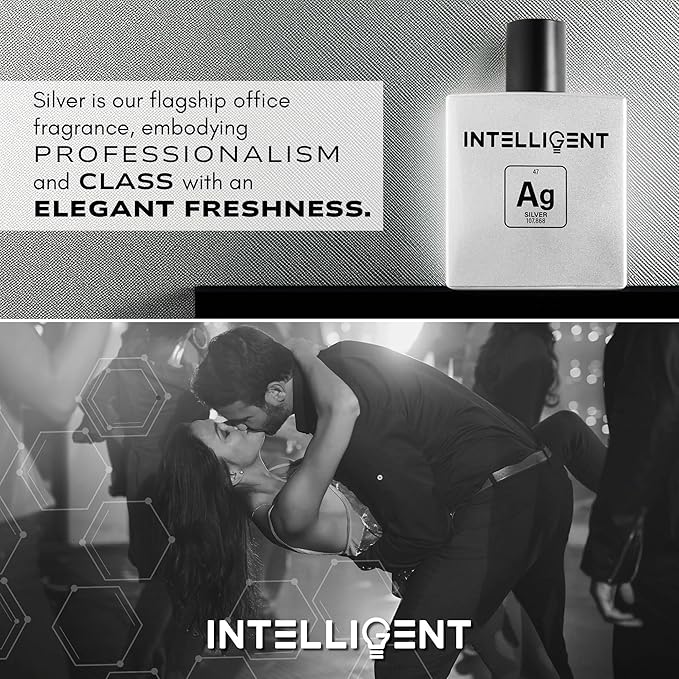 Intelligent Silver Eau de Parfum | Cologne for Men | Clean, Collected, and Sophisticated | 3.4 Fl Oz (100 mL)