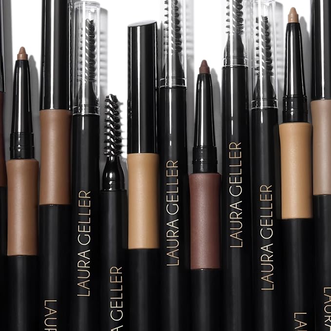 LAURA GELLER NEW YORK INKcredible Waterproof Brow Pencil- Blending Spoolie Brush - Long Lasting Eyebrow Filler (03 Medium Brown)