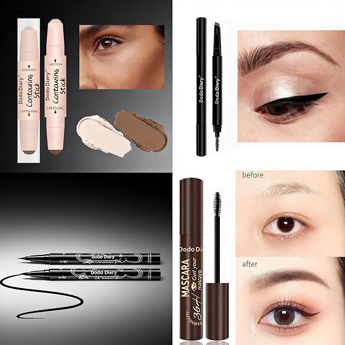 All-in-One Makeup Kit for Women/Teens/Girls – Complete Cosmetic Set with Eyeshadow Palette, Concealer Palette, Lip Gloss, Brushes & Travel Bag