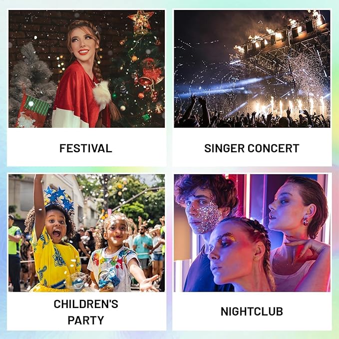 DAGEDA Iridescent Body Glitter Gel, Holographic Face Glitter Body Gel Rave Party Accessories, Chunky Glitters for Face Hair Nails, Cosmetic Laser Powder Festival Sequins Paint Makeup