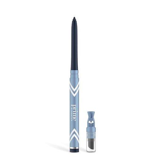 PRIME PROMETICS PrimeEyes Glide Eyeliner for Mature Women – Water-Resistant, Long-Stay and Mess-Proof – Gel Cream Texture, Discreet Sharpener and Effective Smudger (Sapphire (blue))