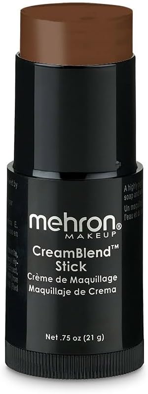 Mehron Makeup CreamBlend Stick - Foundation (.75 oz) (MEDIUM EBONY)