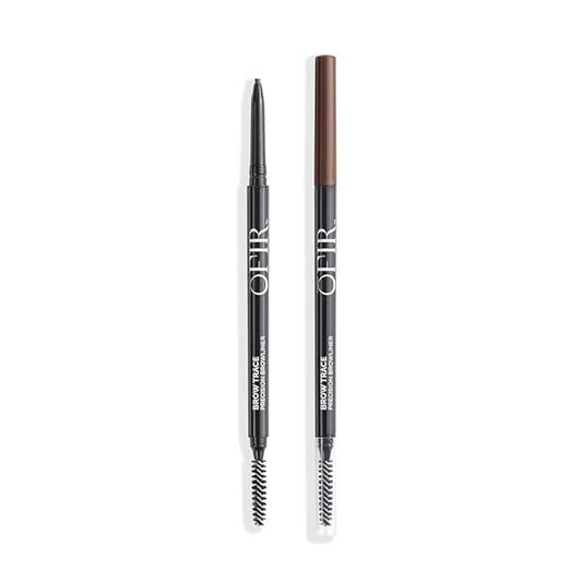 OFIR Brow Trace Precision Browliner | Waterproof, Ultra-Fine Tip Brown Eyebrow Pencil | Smudge-Proof, Cruelty Free, Matte Finish | Long-Wear Brow Tool with Spoolie | Chocolate - Dark Brown, 0.003 OZ
