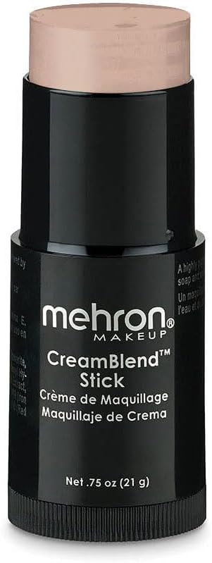 Mehron Makeup CreamBlend Stick | Face Paint, Body Paint, & Foundation Cream Makeup | Body Paint Stick Perfect for Halloween .75 oz (21 g) (Light Medium Olive)
