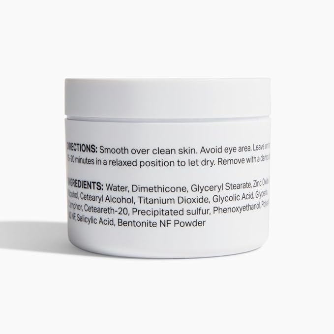 Y’OUR Purifying Detox Face Mask: Blackhead, Whitehead & Pore Remover; Anti-Acne & Pimple Care; Cleansing & Exfoliating for Hydrating & Glowing Skin; With Salicylic Acid & Bentonite Clay. Made in USA