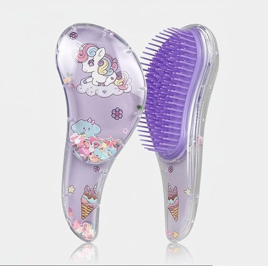 Detangling Brush for Toddler & Kids Hair- Detangler Brush for Natural,Curly,Straight,Hair, Little Girl Accessories, Kids, Teenager Gifts with cute design (Purple)