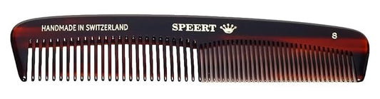 #8 Handmade Wide Narrow Tooth Comb Tortoise Havana Acetate Thick Coarse Curly Thin Fine Straight Hair Detangling Parting Grooming Teasing Styling Hairdresser Barber Hairdressing Wet Dry Pocket