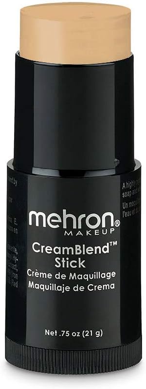 Mehron Makeup CreamBlend Stick | Face Paint, Body Paint, & Foundation Cream Makeup | Perfect for Halloween (Light Buff)