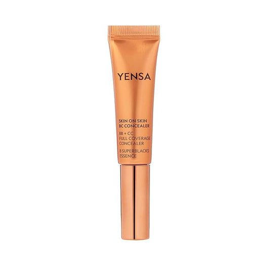YENSA Skin On Skin BB + CC Full Coverage Concealer - Color Correcting Serum Concealer - Creaseless & Brightening Formula with Hyaluronic Acid & Superfood Complex - Medium Warm (0.34 Fl oz)