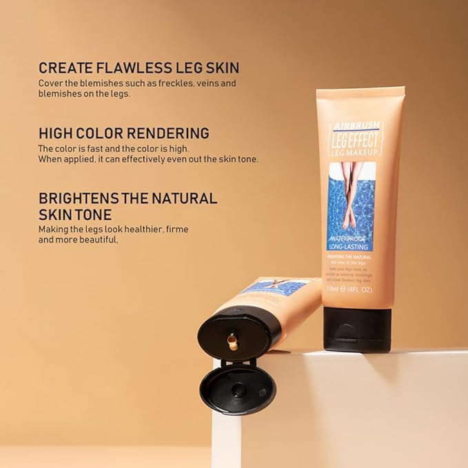 Waterproof Leg & Body Makeup - No Transfer, Covers Varicose Veins, Scars, and Tattoos for All Skin Tones, 4 fl oz (01#Fairest, 1 Piece)