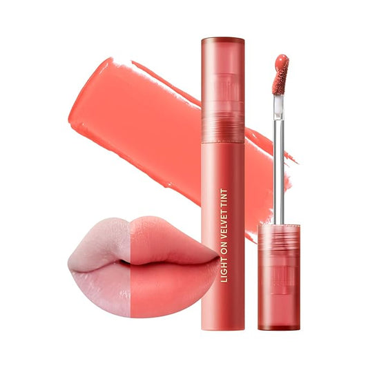 Nature Republic Light on Velvet Tint (02 FRESH GUAVA) | High Pigment, Weightless Lip Tint with Velvety Matte Finish, Smooth Texture, Non-Sticky Formula, Stocking Stuffers