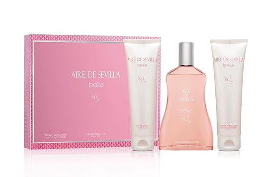 Instituto Español Aire de Sevilla Bella Gift Set for Women,Travel Size Eau de Toilette, Body Gel & Body Lotion (100 ml / 3.4 oz Each)