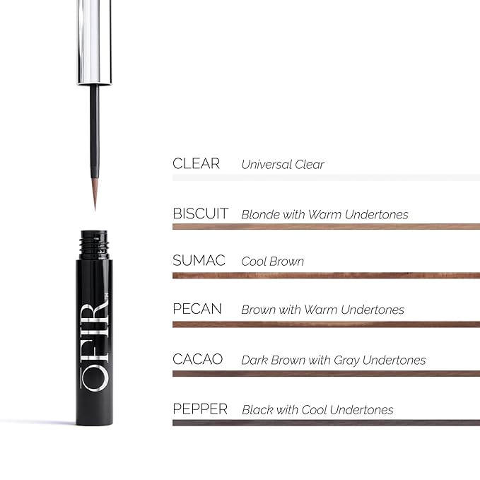 OFIR Brow Tonic Serum Browliner | Smudge-Proof Matte Finish | Hybrid Makeup & Skincare with Hyaluronic Acid & Plant Extracts | Strengthening | Cruelty-Free Brow Serum | Sumac - Cool Brown, 0.057 Oz