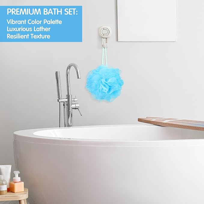 12 Pack Body Wash Cloths for Showering Set 6 Loofah Sponge 6 African Net Sponge Exfoliating Back Scrubber for Men & Women Shower(Yellow, Purple, Sky Blue, Beige, Pink, Neon Green)