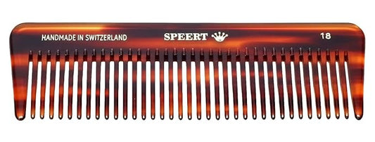 #18 Handmade Wide Tooth Comb Tortoise Havana Acetate Thick Coarse Curly Detangling Parting Grooming Teasing Hair Styling Hairdresser Barber Hairdressing Wet Dry Pocket Travel Women Men Kids