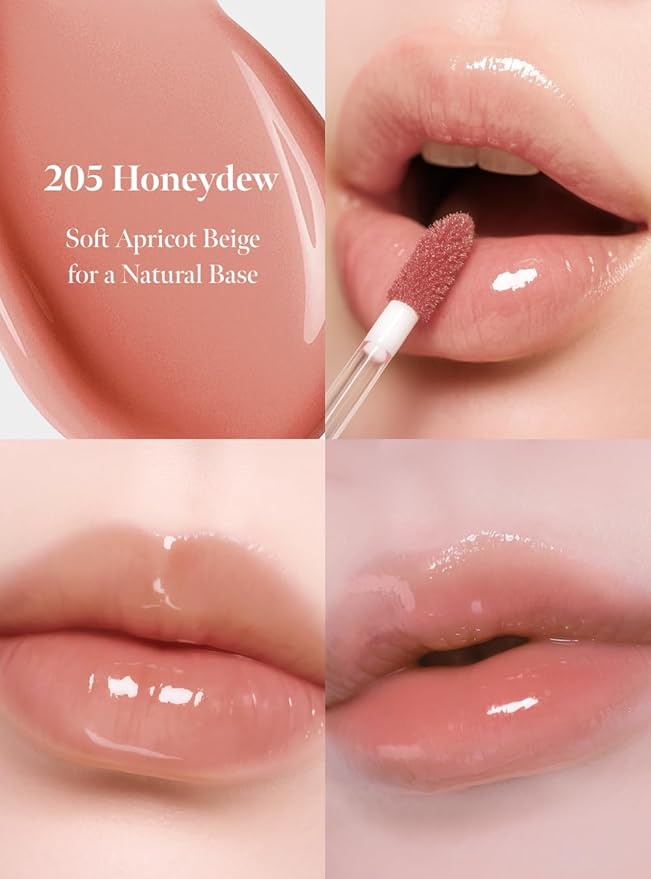 Dew Drop Tint #205 Honeydew 4.5g, Glossy, Lightweight Lip Stain, Glass-Like, High Shine, Moisturizing Lip Oil, Long Lasting Color, Hydrating Gloss, Dewy Finish, Korean Beauty Makeup