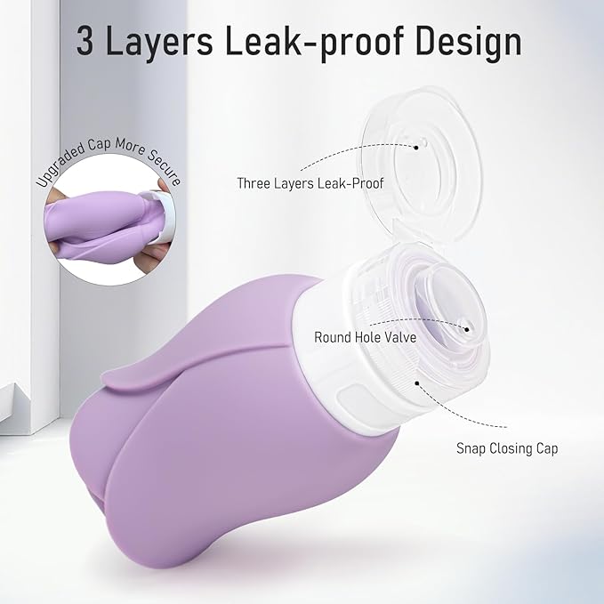 Travel Bottles for Toiletries 2 Pack, Leak Proof TSA Approved 3oz Travel Containers for Toiletries, Mini Travel Container Cream Jar, Refillable Travel Essential for Shampoo Lotion Body Wash Lavender