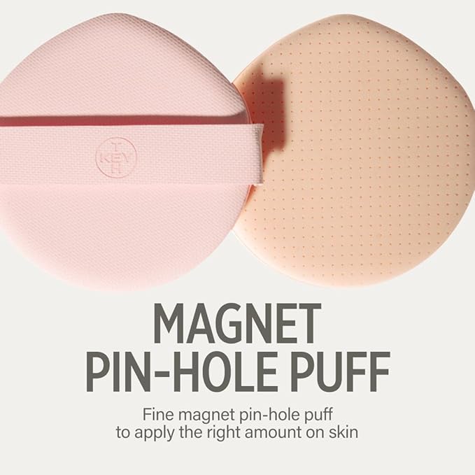 KEYTH PINK MAGNET CUSHION #01 IVORY BEIGE (15G, 0.52 OZ.) / Magnetic Adherence, Dewy Radiance, 77% moisture essence, Glow Film Complex, Skin Film Polymer