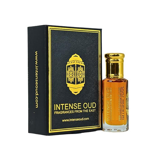 INTENSE OUD Chant 5 Arabian Perfume Oil for Men & Women, Long Lasting Alcohol-Free Concentrated Fragrance, 12ml (0.40 oz) in Black Gift Box, Aldehydes & Sandalwood Notes