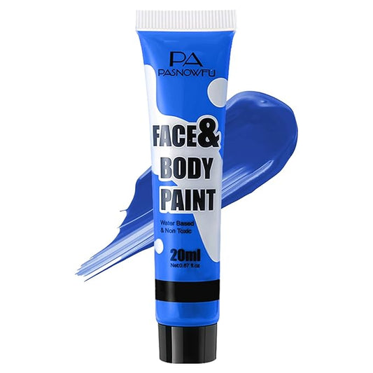 Blue Face Paint - Professional Water-Based Non-Toxic Body Painting for Smurf Alien Frankenstein's Monster Halloween SFX Cosplay, Highly Pigmented Washable paint for Costume Party Stage