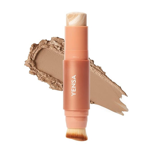 YENSA Super Serum Silk Tinted Foundation Stick - Full Coverage Skin Tint Stick Foundation - Enriched with Vitamin C, Bakuchiol & Ferulic Acid to Brighten & Even Skin Tone - Light 1 (0.35 oz)