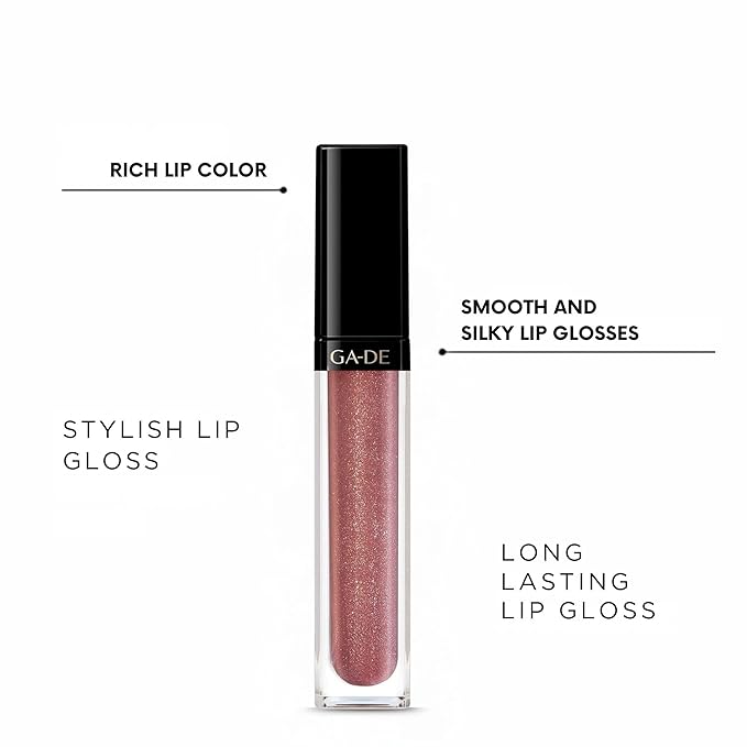 GA-DE Crystal Lights Lip Gloss, 815 - Enriched with Light-Reflecting Crystal Pearls - Smooth Silky, Rich Color - Moisturizes and Adds Shine - 0.2 oz