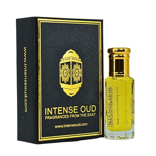 INTENSE OUD Boss Arabian Perfume Oil for Men, Long Lasting Alcohol-Free Concentrated Fragrance, 12ml (0.40 oz) in Black Gift Box, Maninka & Vanilla Notes