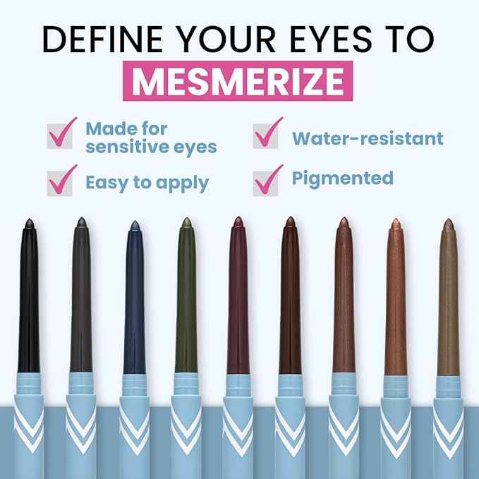 PRIME PROMETICS PrimeEyes Glide Eyeliner for Mature Women – Water-Resistant, Long-Stay and Mess-Proof – Gel Cream Texture, Discreet Sharpener and Effective Smudger (Black)