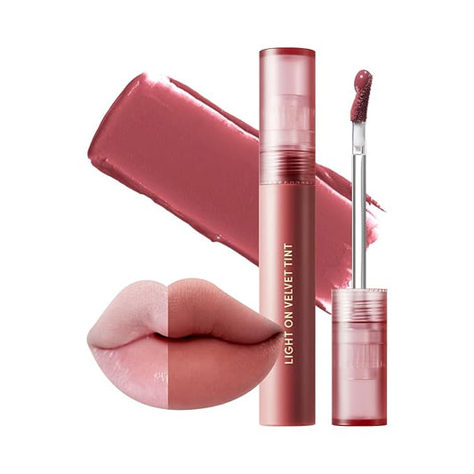 Nature Republic Light on Velvet Tint (05 MOOD FIG) | High Pigment, Weightless Lip Tint with Velvety Matte Finish, Smooth Texture, Non-Sticky Formula, Stocking Stuffers