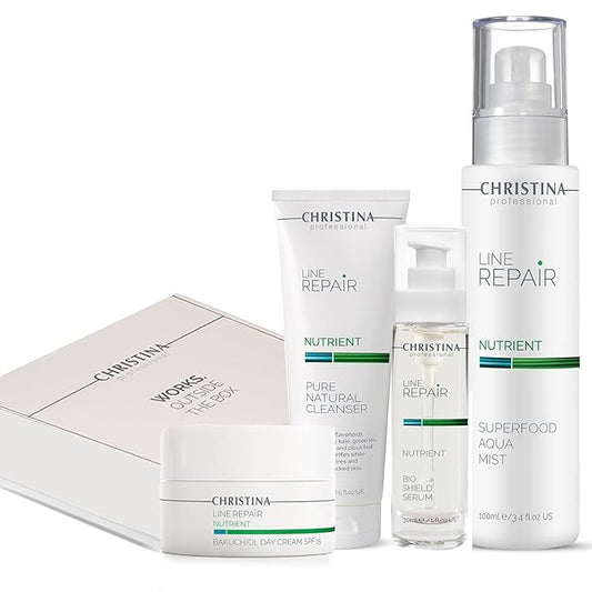 -CHRISTINA- Christmas Gift Box #5 Line Repair Nutrient | Cleanser Serum Day Cream SPF15 Aqua Mist