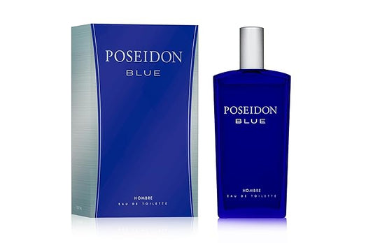 Instituto Español Poseidon Blue Eau de Toilette for Men, Fresh and Invigorating Fragrance, 150 ml / 5.1 fl oz Spray Bottle, Made in Spain.