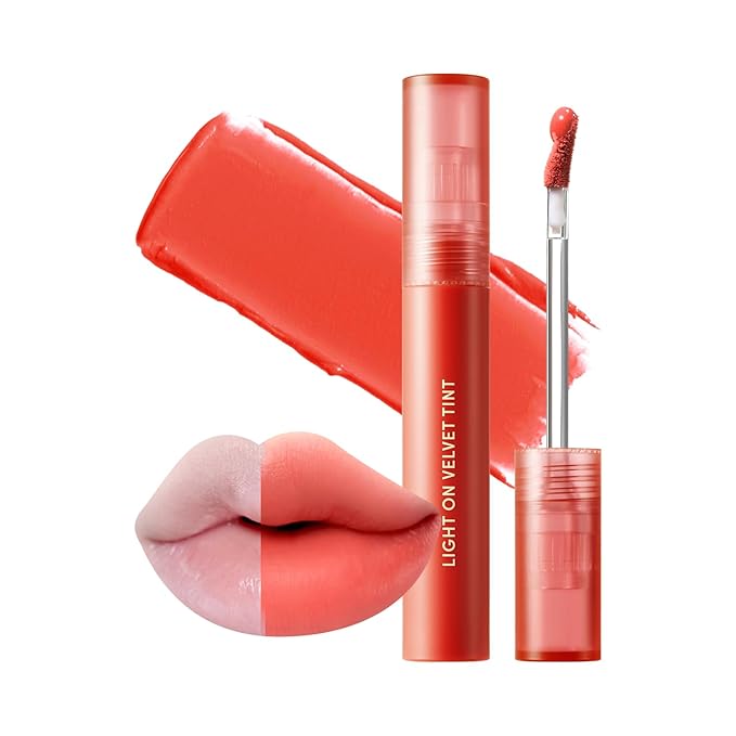Nature Republic Light on Velvet Tint (03 FRESH TANGERINE) | High Pigment, Weightless Lip Tint with Velvety Matte Finish, Smooth Texture, Non-Sticky Formula, Stocking Stuffers