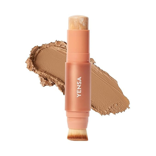 YENSA Super Serum Silk Tinted Foundation Stick - Full Coverage Skin Tint Stick Foundation - Enriched with Vitamin C, Bakuchiol & Ferulic Acid to Brighten & Even Skin Tone - Medium 1 (0.35 oz)