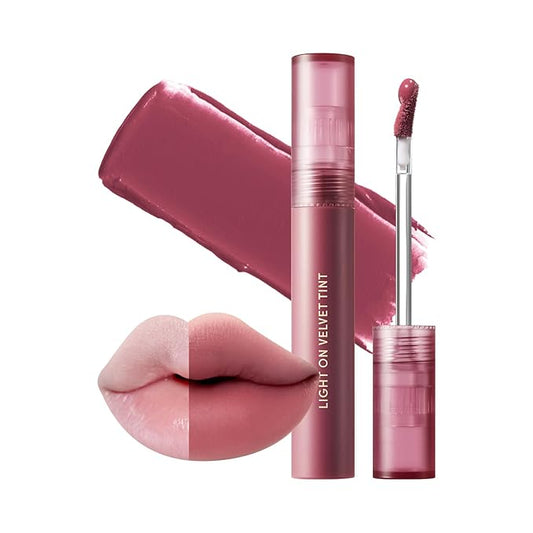 Nature Republic Light on Velvet Tint (06 MOOD PLUM) | High Pigment, Weightless Lip Tint with Velvety Matte Finish, Smooth Texture, Non-Sticky Formula, Stocking Stuffers