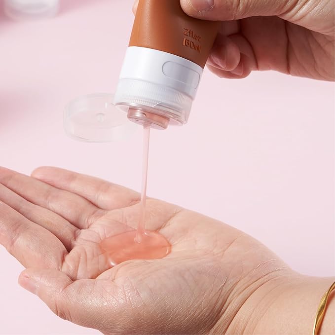 INSFIT Portable Travel Bottles, TSA Approved Leak Proof Containers for Toiletries, BPA Free Refillable Accessories for Shampoo, Body Wash, Liquids (4 Pack)