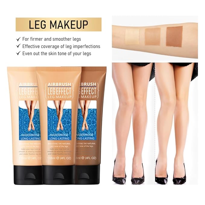 Waterproof Leg & Body Makeup - No Transfer, Covers Varicose Veins, Scars, and Tattoos for All Skin Tones, 4 fl oz (01#Fairest, 1 Piece)