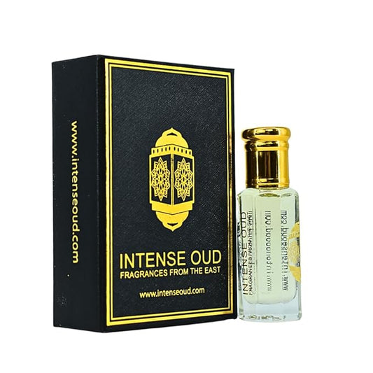 INTENSE OUD Black Extasy Arabian Perfume Oil for Men & Women, Long Lasting Alcohol-Free Concentrated Fragrance, 12ml (0.40 oz) in Black Gift Box, Ginger & Myrrh Notes.